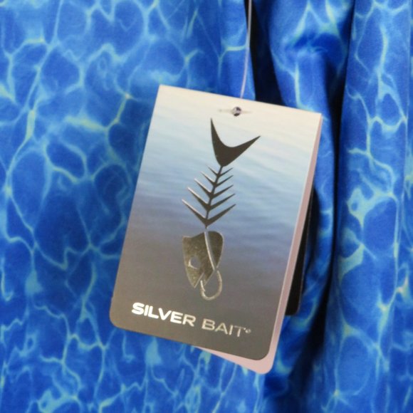 Silver Bait* Men's Long Sleeve Thumb Hole Crew Neck Curved Hem Tee Shirt~Size 2X - Picture 8 of 13